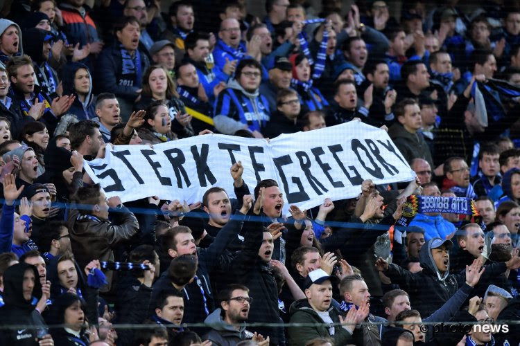 Les supporters de Bruges rendent hommage à Gregory Mertens