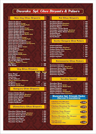 Dwaraka Grand Restarent menu 1