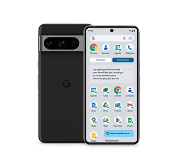 The front and back of a Google Pixel 8 Pro phone.