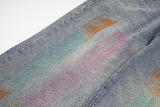 Title 24, Splash Ink Loose Denim Trousers for Men and Wom...
