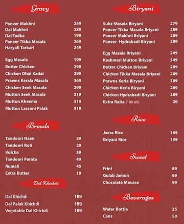 Andheri Express menu 