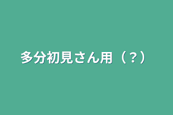 多分初見さん用（？）