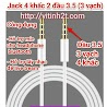 Jack 4 Khấc 2 Đầu 3.5 (3 Vạch),Cáp 2 Đầu 3.5 Hỗ Trợ Mic 3 Vạch 4 Khấc, Cáp Âm Thanh