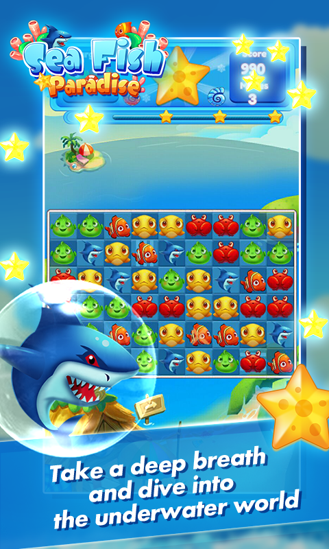 Shark Hero Match 3 Screen 1