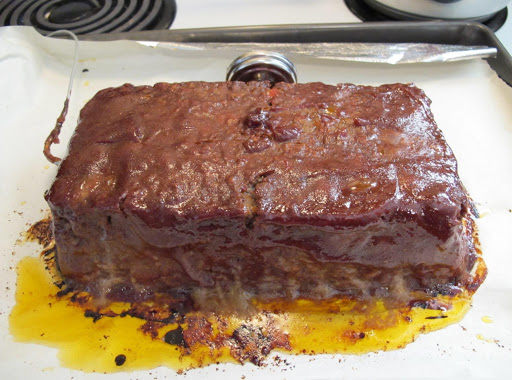 if you don't want you meatloaf to steam boil in its own fat that just slap it out on a piece of parchment paper, I also cook my turkey meatloaf this way, This is the end result if you would like to see all the stages just look in the folder meatloaf