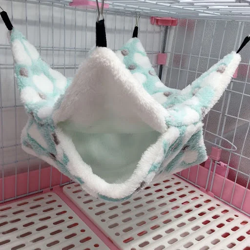 Double Layered Hamster Cage Sleeping Hammock Print Guinea Pig Clothes Bed Rodent Hammock Chinchilla Cage Little House