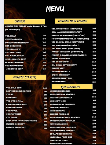 Hotel Gandharva menu 