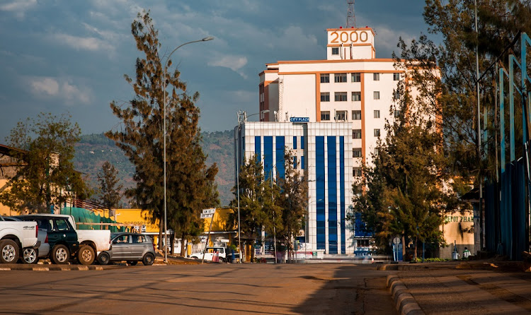 House 2000, known locally as T 2000, is viewed from street level in Kigali, Rwanda. Picture: 123RF/JENNIFER PILLINGER