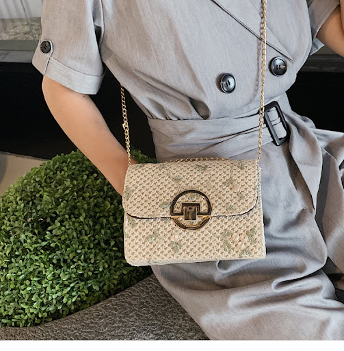 Title 7, Small Fragrance Single Shoulder Chain Straw Bag...