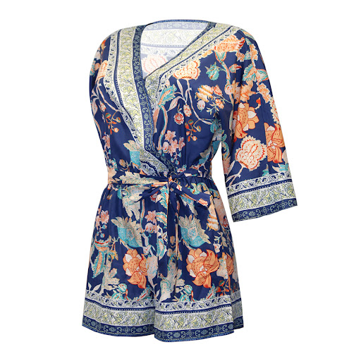 Title 2, Printed V-Neck Sleeve Loose Casual Resort Jumps...