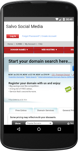 Domain Name Search Register