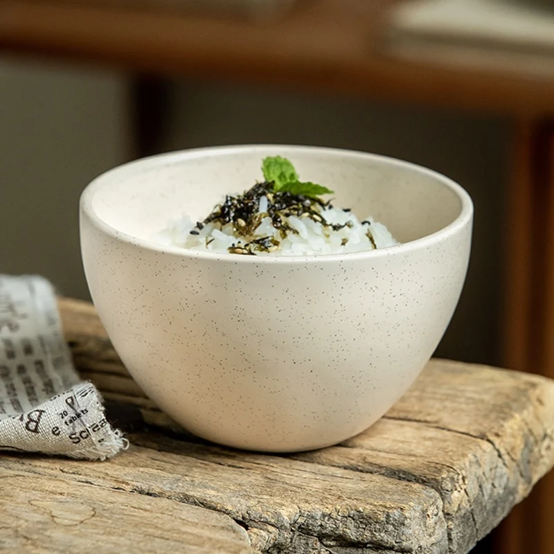 Bol de riz en céramique émaillée au sésame de 45 pouces pour la maison. Idéal pour servir vos repas avec élégance et style.