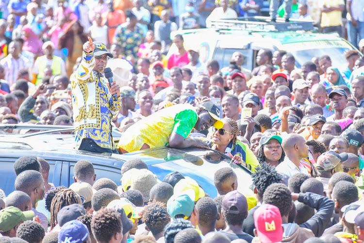 Kilifi Governor Amason Kingi addressing his electorates on July 21,2022.