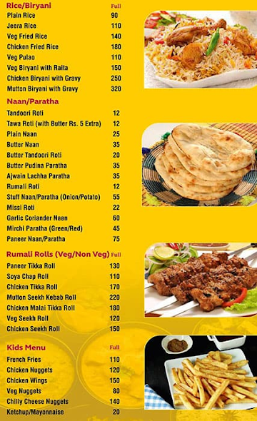 New Sen Bhai menu 