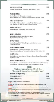 The Brewmaster - Arista Hotel menu 5