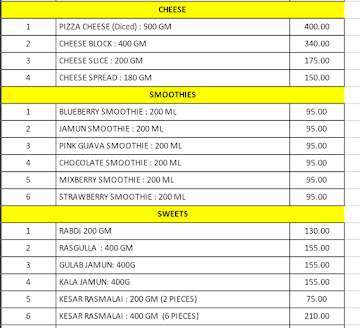 Punjab Sind Food menu 