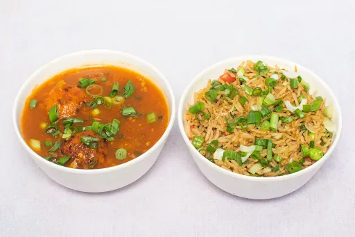 Veg Manchurian With Fried Rice