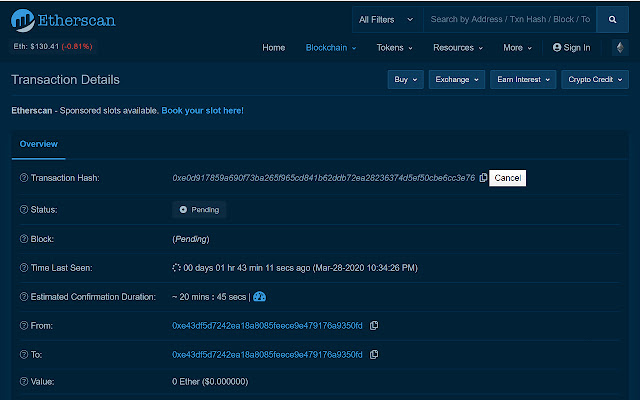 Etherscan Transaction Cancellation