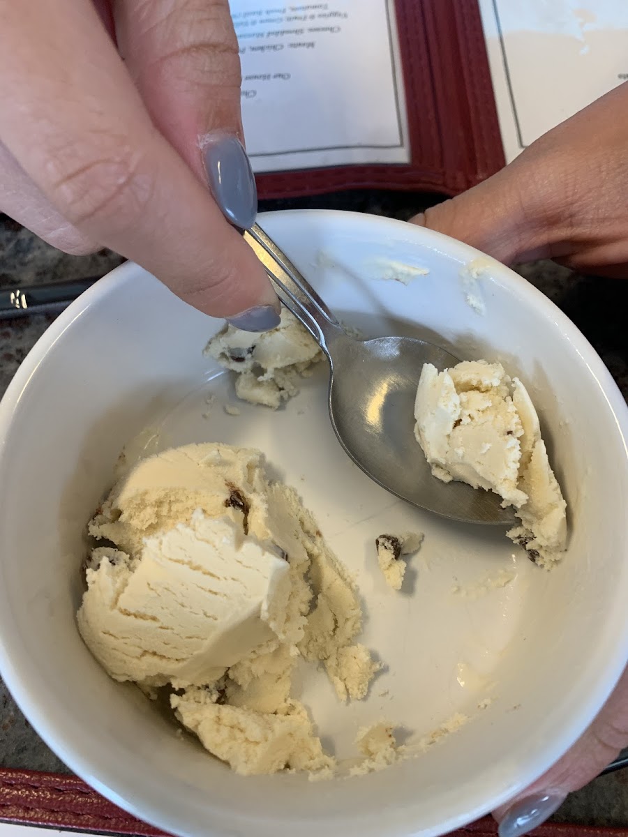 House made gelato which was mint chocolate chip with fresh mint. Outstanding!!