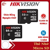 Thẻ Nhớ Micro Sd Hikvision 32Gb/64Gb Class 10/ Tốc 92Mb/S/ Bảo Hành 5 Năm