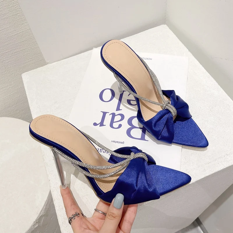 Rhinestone Bow Spitz High Heels Funkelnde Eleganz für Damen Damen High Heels mit Schleife und Strass Perfekt für besondere Anlässe