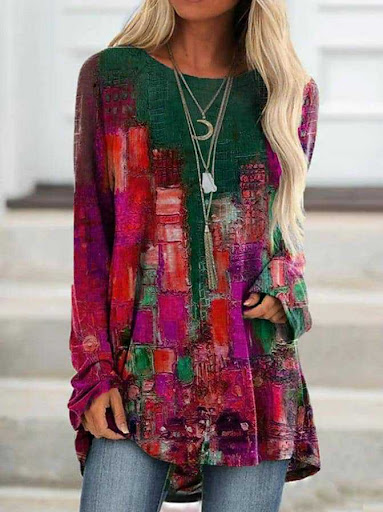 Title 7, T Shirt Long Sleeve 3D Flower Panel