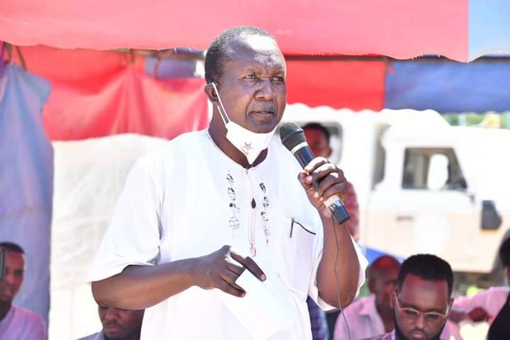 Garissa Referral Hospital medical superintendent Andrew Misori speaking at the function on Thursday, January 20.