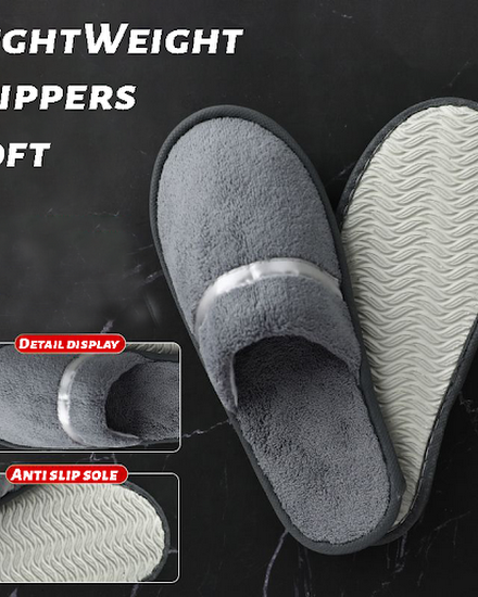 1Pair Disposable Winter Slipper Men Women Hotel Home Slip... - 3