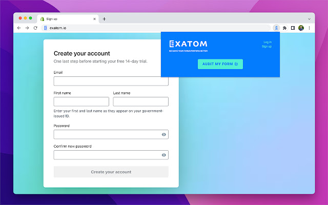 Exatom webform audit chrome extension