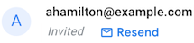 Send reminder icon and Invited flag