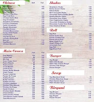 Brown Bucks menu 1