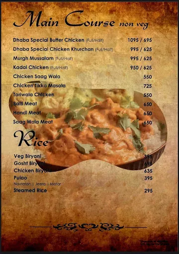 Dhaba - A Punjabi Theme menu 