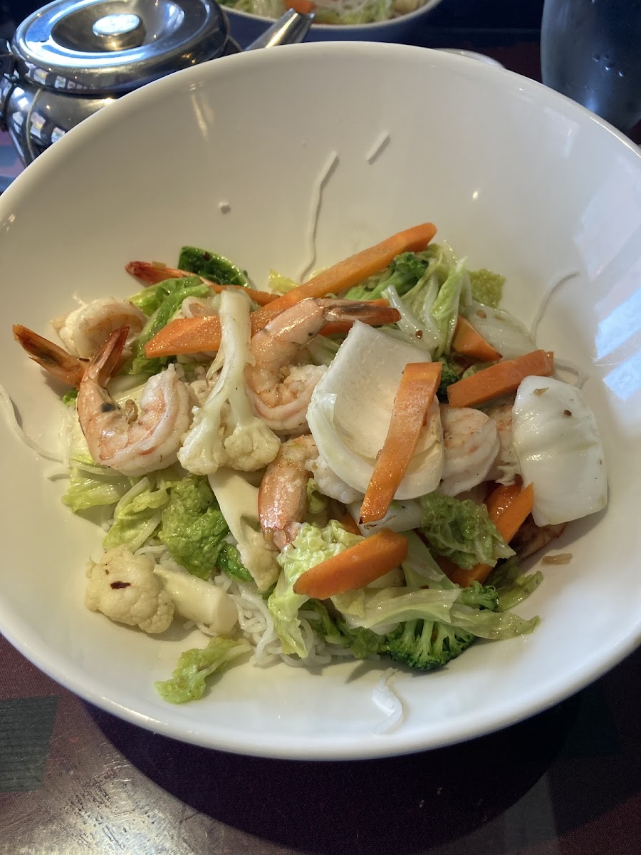 Shrimp with lemongrass stirfry