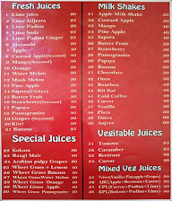 Sri Ganesh Juice Junction menu 1