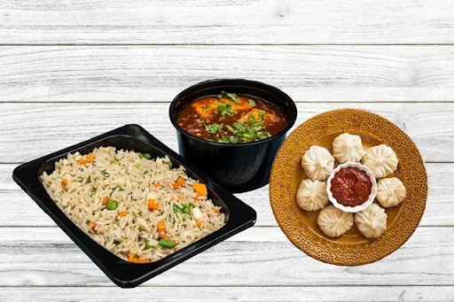 Veg fried Rice  + Schezwan Paneer + Veg Momo