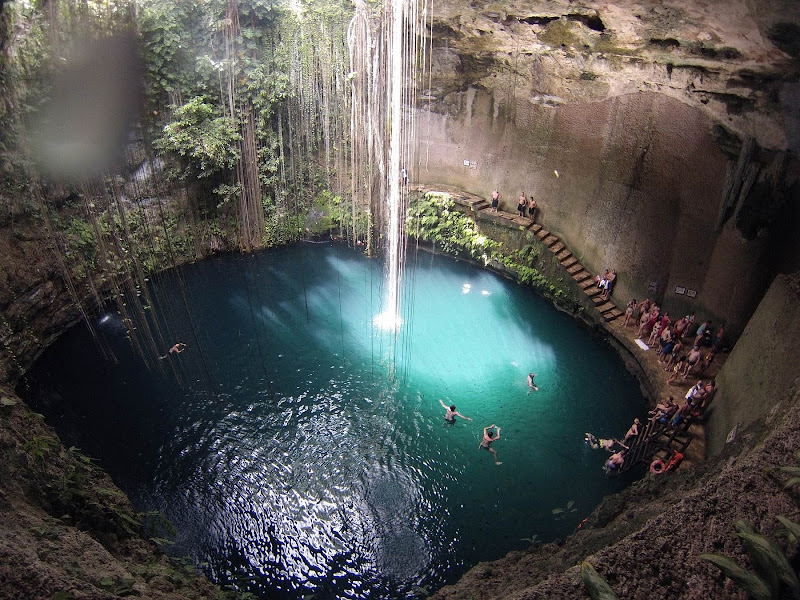 The stunning Cenote Ik Kil near Chichen-Itza, Yucatan.  (Click to enlarge.)