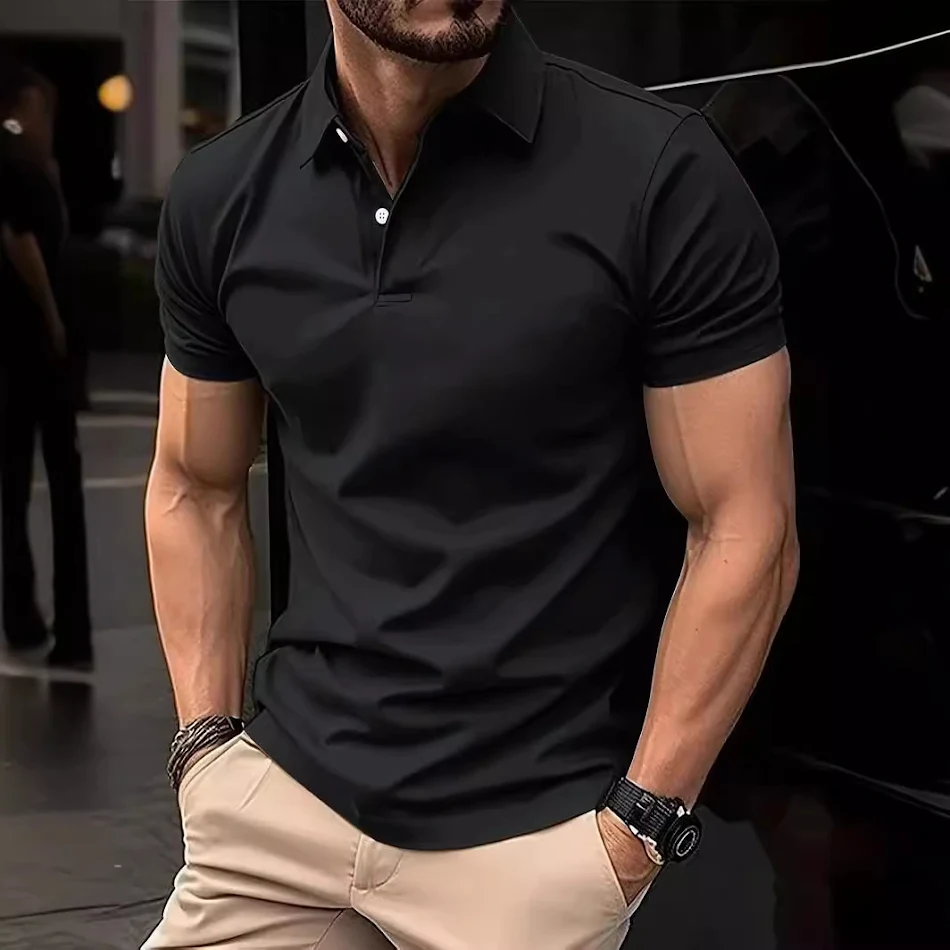 High Sense Casual Solid Color Buttons Short Sleeve Shirt. Effortless style and comfort for everyday wear. Perfect for a 