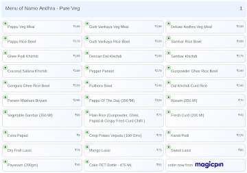 Namo Andhra - Pure Veg menu 