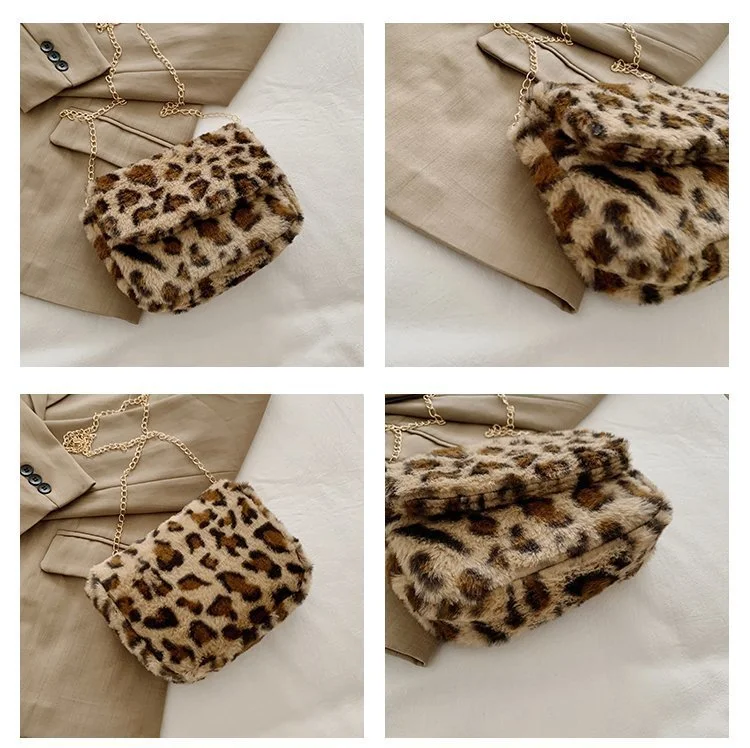 Title 6, Borsa creativa a tracolla con stampa leopardata...