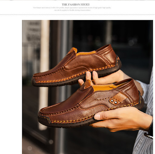 Title 7, Mens Outdoor Casual Handmade Flat Leather Shoe...