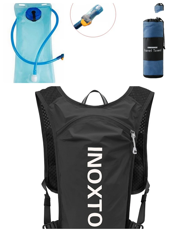 Mochila de hidratação esportiva Marathon para corrida cross-country. Unissex, leve e respirável. Perfeita para maratonas e longas distâncias, com bolsa de água.