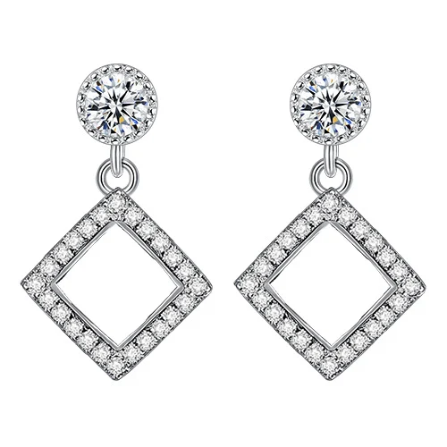 Geometric Circle Shape Silver-plated Ear Studs. Elegant and simple, these earrings offer a modern design, lightweight an