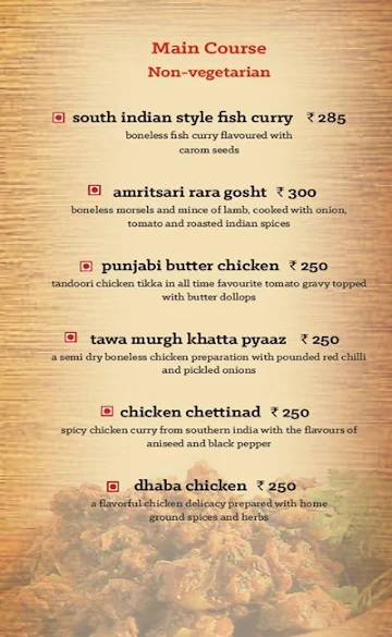 Flavors of India menu 