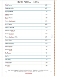 Hotel Adhiraj Snacks & Lunch Centre menu 5