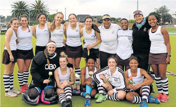 The Woodridge girls’ first hockey team enjoyed an extremely successful season. They are, from left, back, Michaela Sanderson, Demi Meyer, Caylin Maree, Megan Webb, Gina Puttergill, Chloë Duval, Farzaana Fredericks (manager), Atlegang Koka, Maxime Bird (coach) and Edith Molikoe (captain), and, front, Gemma Vorster, Cheyanne Milne, Mbali Nkutha, Danika Biggs and Cheré Jacobs