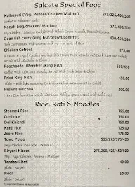 Salcete Beach Resort menu 1