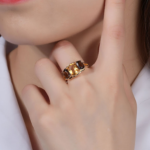 Title 2, Natural Colored Gems Citrine Ring