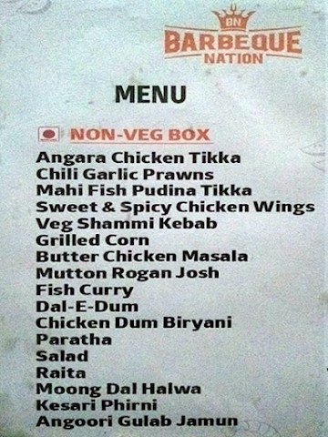 UBQ By Barbeque Nation menu 