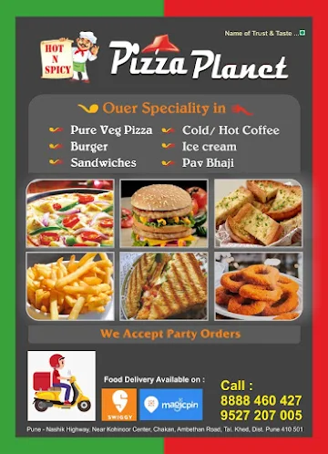 Pizza Planet menu 