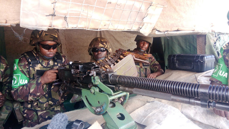 KDF Soldiers in one of the make shifts at the old airport